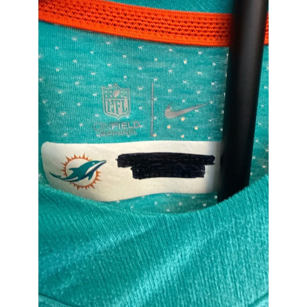 Nike Miami Dolphins On-Field Apparel Aqua Long Sleeve Shirt Mens Large NFL Teal